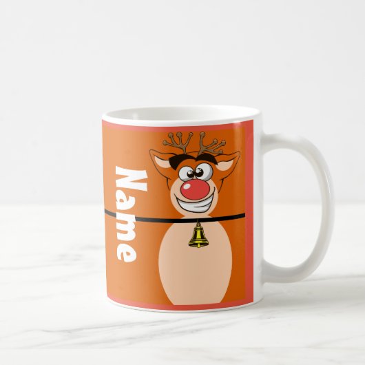 Cute Reindeer Kerstfeestay Coffee Tea Mok (Rechts)