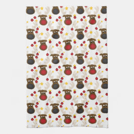 Cute Reindeer Kerstmis Pattern Theedoek
