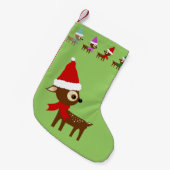 Cute Reindeer Kerstmis Stocking Kleine Kerstsok (Voorkant (Hangend))