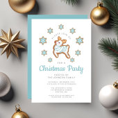 Cute Reindeer Kerstparty Kaart