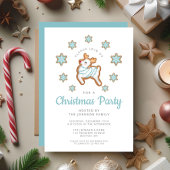 Cute Reindeer Kerstparty Kaart