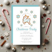 Cute Reindeer Kerstparty Kaart