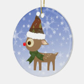 Cute Reindeer Kerstversier Keramisch Ornament (Links)