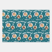 Cute Reindeer Kid`s Name Photo Christmas Inpakpapier Vel (Voorkant 3)