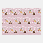 Cute Reindeer Kid`s Name Photo Christmas Inpakpapier Vel (Voorkant 2)