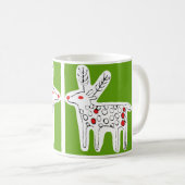 Cute Reindeer Kiss Green Koffiemok (Voorkant rechts)