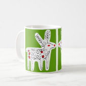 Cute Reindeer Kiss Green Koffiemok (Voorkant links)