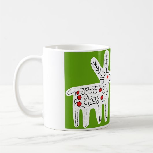 Cute Reindeer Kiss Green Koffiemok (Links)