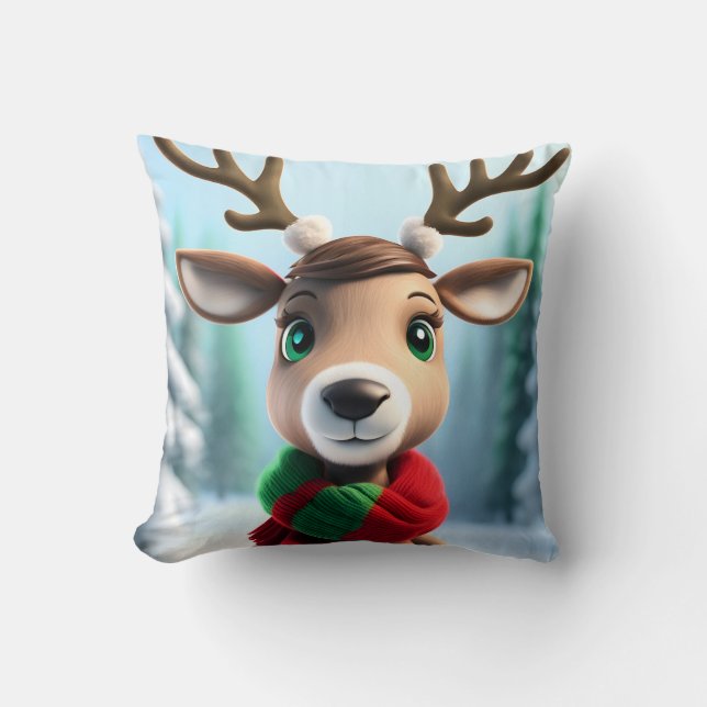 Cute Reindeer Kussen (Voorkant)