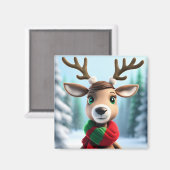 Cute Reindeer Magneet (Voorkant / Achterkant)