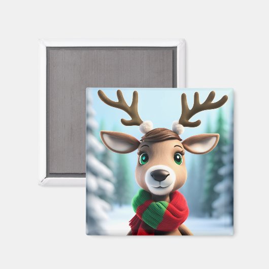 Cute Reindeer Magneet (Voorkant / Achterkant)