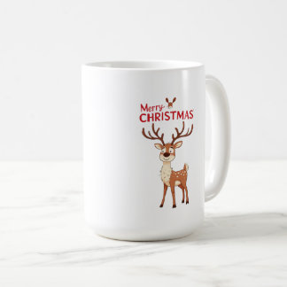 Cute Reindeer Mascot With 'I Love Christmas' Text Koffiemok