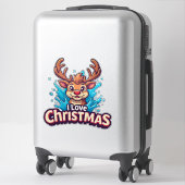 Cute Reindeer Mascot With 'I Love Christmas' Text Sticker (Koffer)
