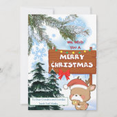 Cute Reindeer Merry Christmas Feestdagenkaart (Voorkant)