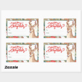 Cute Reindeer Merry Christmas Lights  Rechthoekige Sticker (Vel)