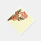Cute Reindeer Merry Christmas Paper Napkin Servet (Hoek)