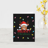 Cute Reindeer Merry Christmas Shirt –plaid Holiday Kaart (Gele Bloem)