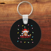 Cute Reindeer Merry Christmas Shirt –plaid Holiday Sleutelhanger (Voorkant)