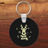 Cute Reindeer Merry Christmas Sleutelhanger (Voorkant)