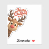 Cute Reindeer “Merry Christmas” Sticker (Vel)