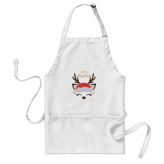 Cute Reindeer - Merry KerstAdult Apron Standaard Schort (Voorkant)