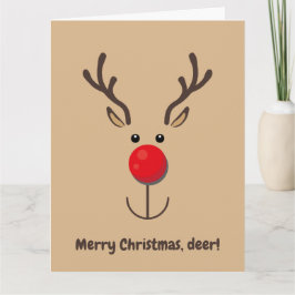 Cute Reindeer "Merry Kerstmis, hert" Kaart