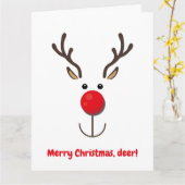 Cute Reindeer "Merry Kerstmis, herten" Kaart (Gele Bloem)