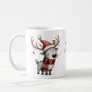 Cute Reindeer Merry Kerstmis Koffiemok