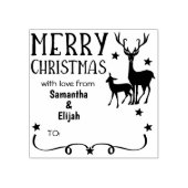 Cute Reindeer Merry Kerstmis met liefde Rubberstempel (Afrduk)