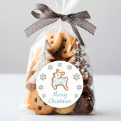 Cute Reindeer Merry Kerstmis Ronde Sticker
