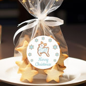 Cute Reindeer Merry Kerstmis Ronde Sticker