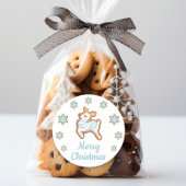 Cute Reindeer Merry Kerstmis Ronde Sticker