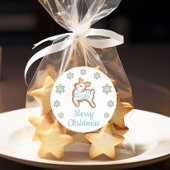 Cute Reindeer Merry Kerstmis Ronde Sticker