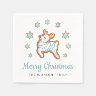 Cute Reindeer Merry Kerstmis Servet
