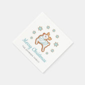 Cute Reindeer Merry Kerstmis Servet (Hoek)