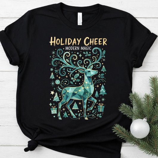 Cute Reindeer Modern Holiday,Christmas Family T-shirt