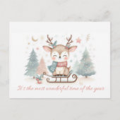 Cute Reindeer “Most Wonderful Time of the Year” Feestdagenkaart (Voorkant)