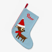Cute Reindeer Name Persoonlijke kerststopzetting Kleine Kerstsok (Voorkant (Hangend))