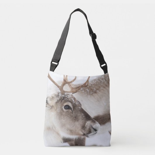 Cute Reindeer Natuur Foto Crossbody Tas (Voorkant)