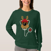 Cute Reindeer Neurse Kerstmis T-shirt (Voorkant)