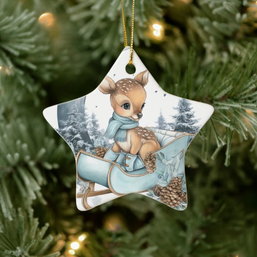 Cute Reindeer Ornament – Starry Christmas Decor (Boom)