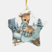 Cute Reindeer Ornament – Starry Christmas Decor (Achterkant)
