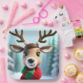 Cute Reindeer Papieren Bordje (Feest)