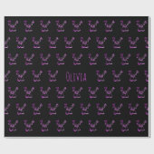 Cute Reindeer Pattern Faux Roze Kerstmis Cadeaupapier (Vlak)