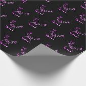 Cute Reindeer Pattern Faux Roze Kerstmis Cadeaupapier (Hoek)