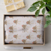 Cute Reindeer Pattern Snowflakes Oranje Tissuepapier (Geschenk)
