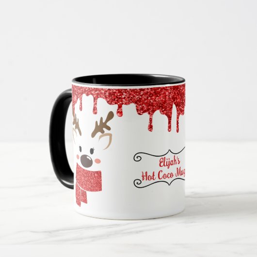 Cute Reindeer personaliseren Mok (Voorkant links)