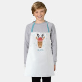 Cute Reindeer Personalized Kinder Holiday Apron Schort (Gedragen)