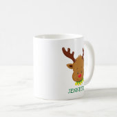 Cute Reindeer Persoonlijke kerstMok Koffiemok (Voorkant rechts)