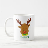 Cute Reindeer Persoonlijke kerstMok Koffiemok (Links)